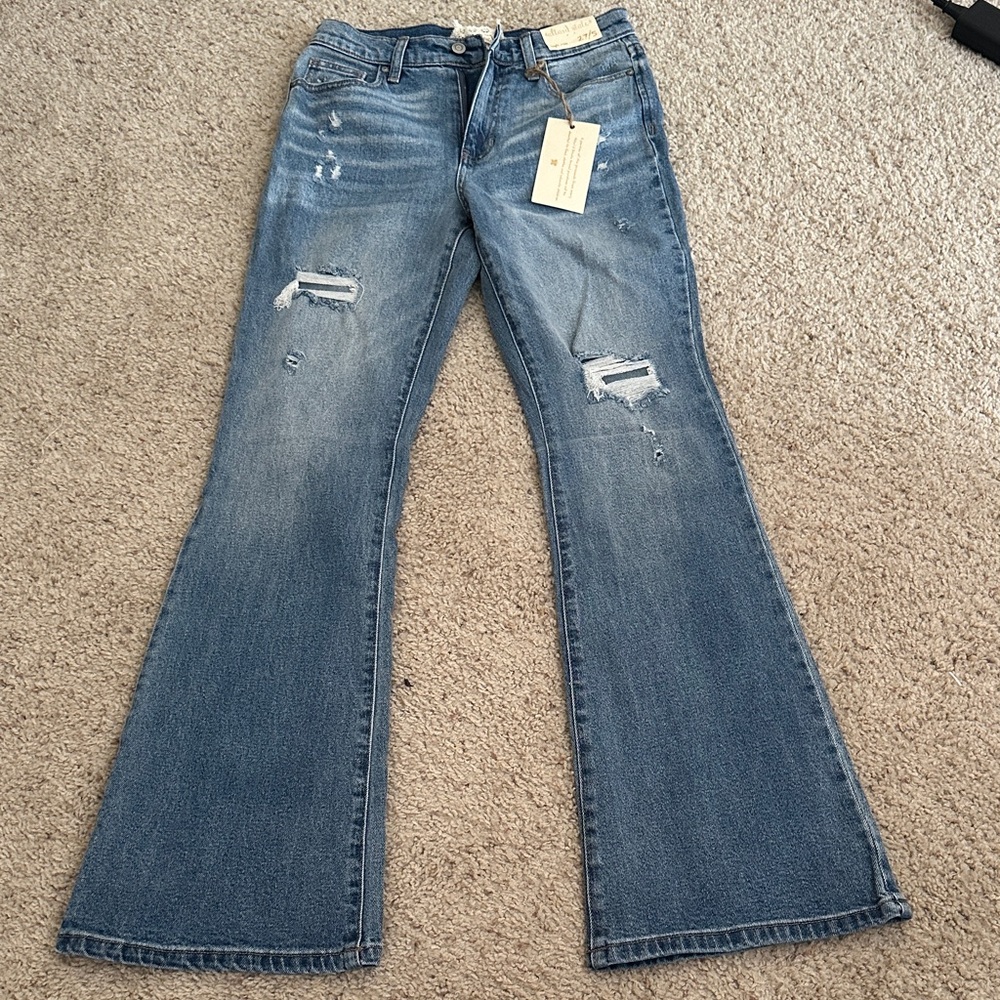 Altar'd State Blue Distressed Flare Jeans